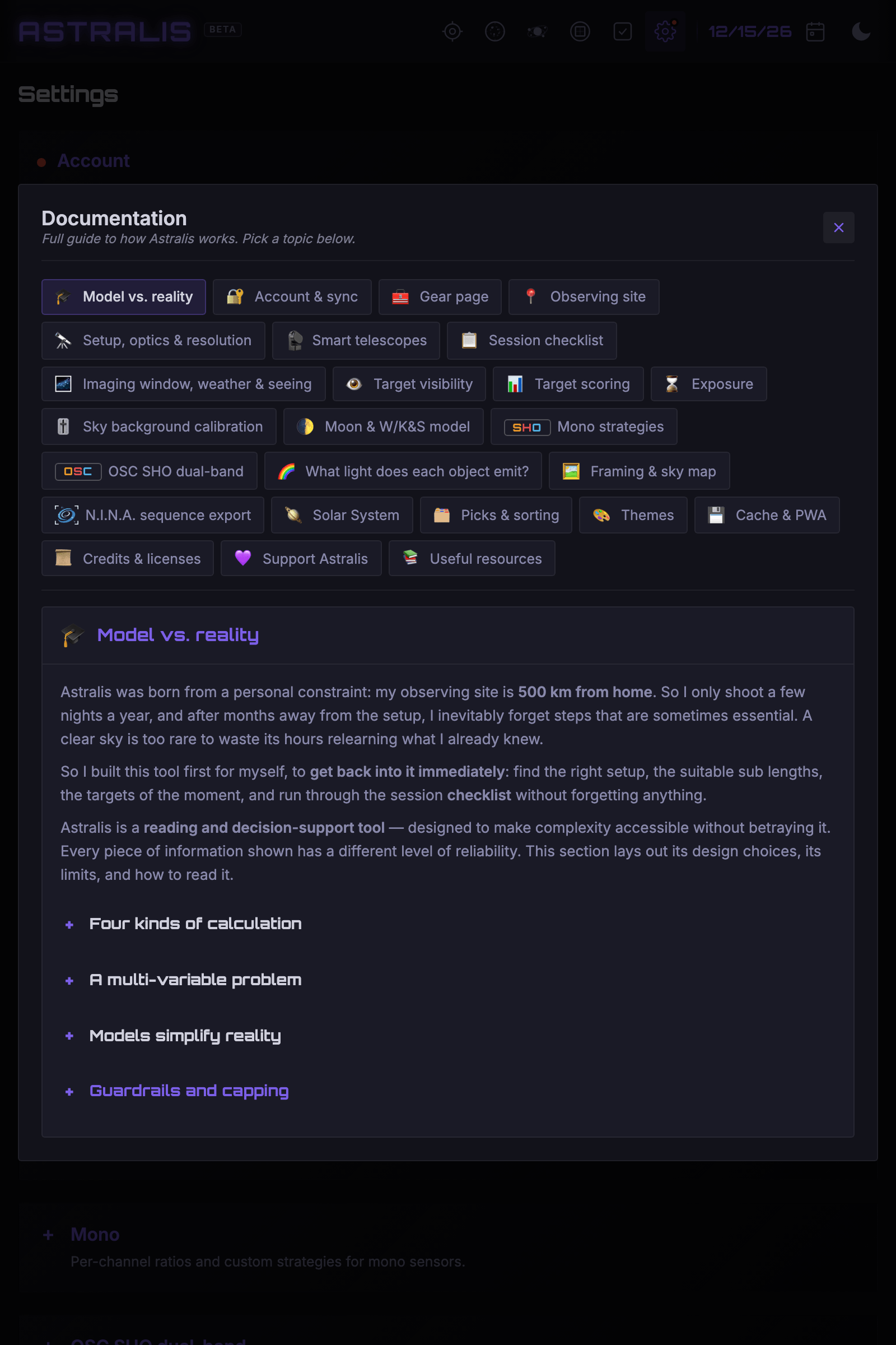 Built-in documentation