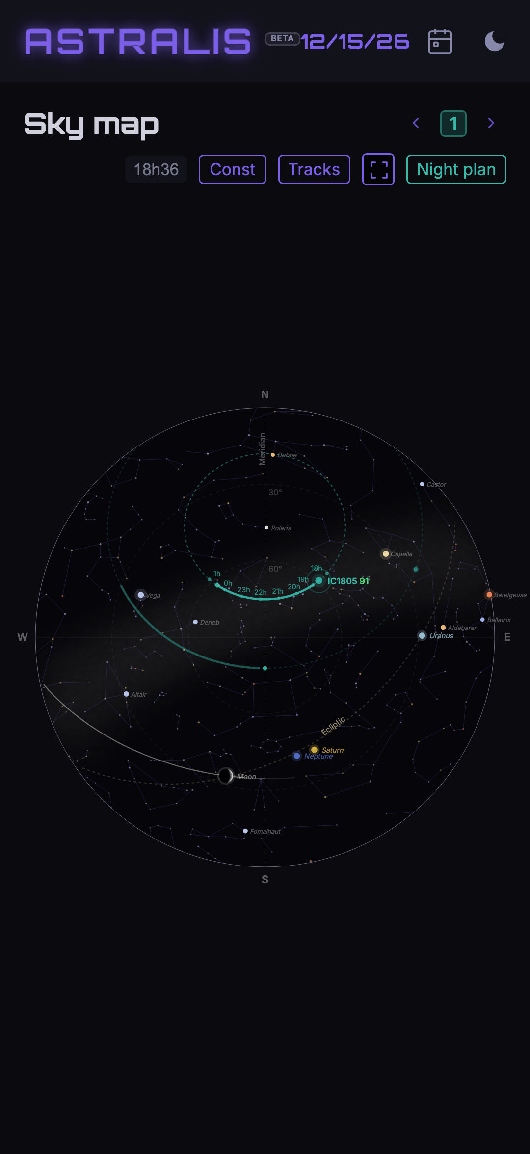 Sky map on mobile